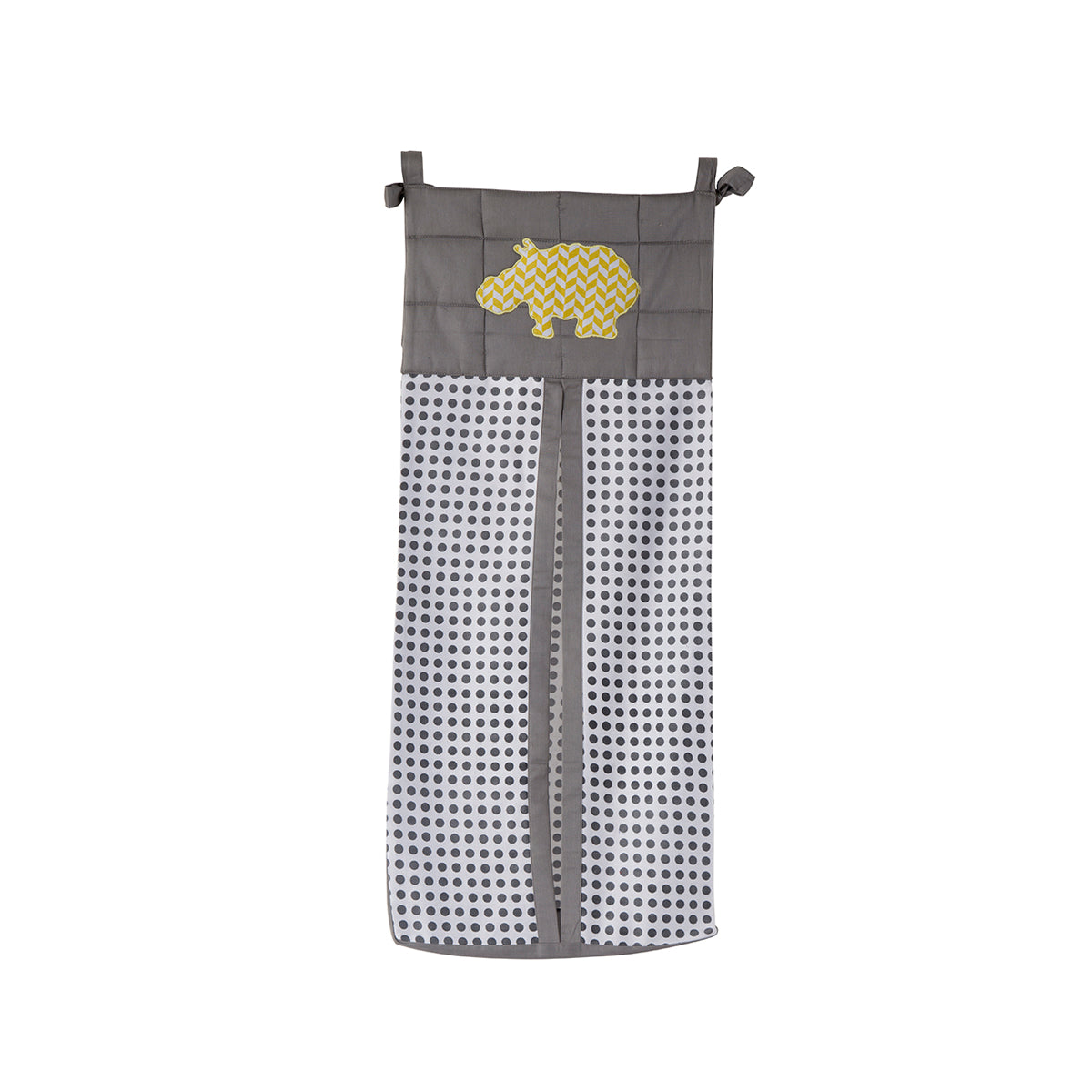 Little Maspar Printed Hippo Print Diaper Stacker Bag Yellow
