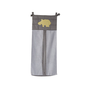 Little Maspar Printed Hippo Print Diaper Stacker Bag Yellow