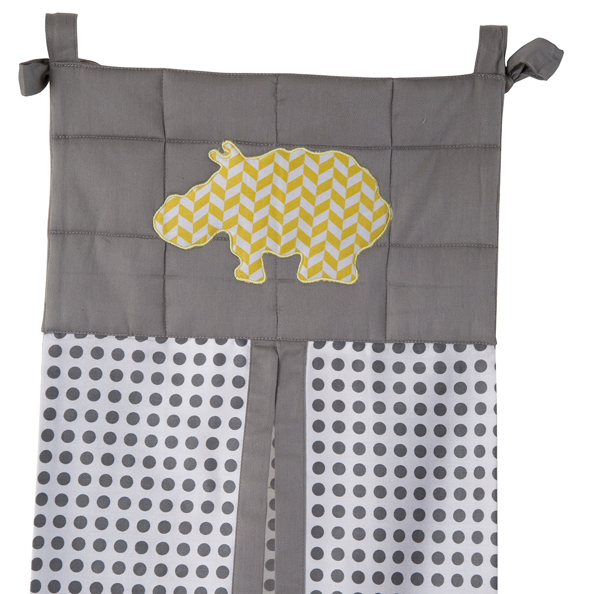 Little Maspar Printed Hippo Print Diaper Stacker Bag Yellow