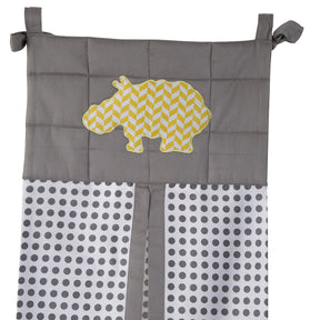 Little Maspar Printed Hippo Print Diaper Stacker Bag Yellow
