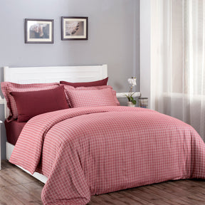 Bliss Reversible Made With Egyptian Cotton Ultra Soft Red Duvet Cover with Pillow Case