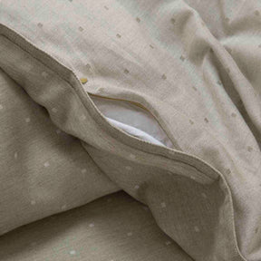 Muted Dot Reversible Made With Egyptian Cotton Ultra Soft Beige Duvet Cover with Pillow Case