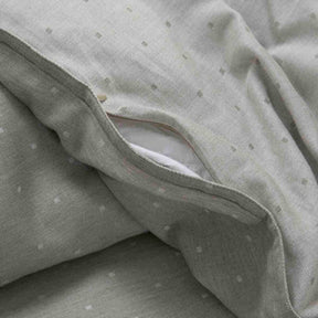 Muted Dot Reversible Made With Egyptian Cotton Ultra Soft Grey Duvet Cover with Pillow Case