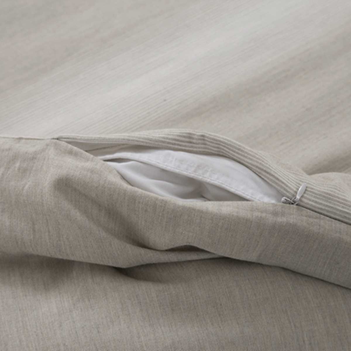 Rhythmic Stripe Reversible Made With Egyptian Cotton Ultra Soft Nurture Brown/Chinchilla Duvet Cover with Pillow Case
