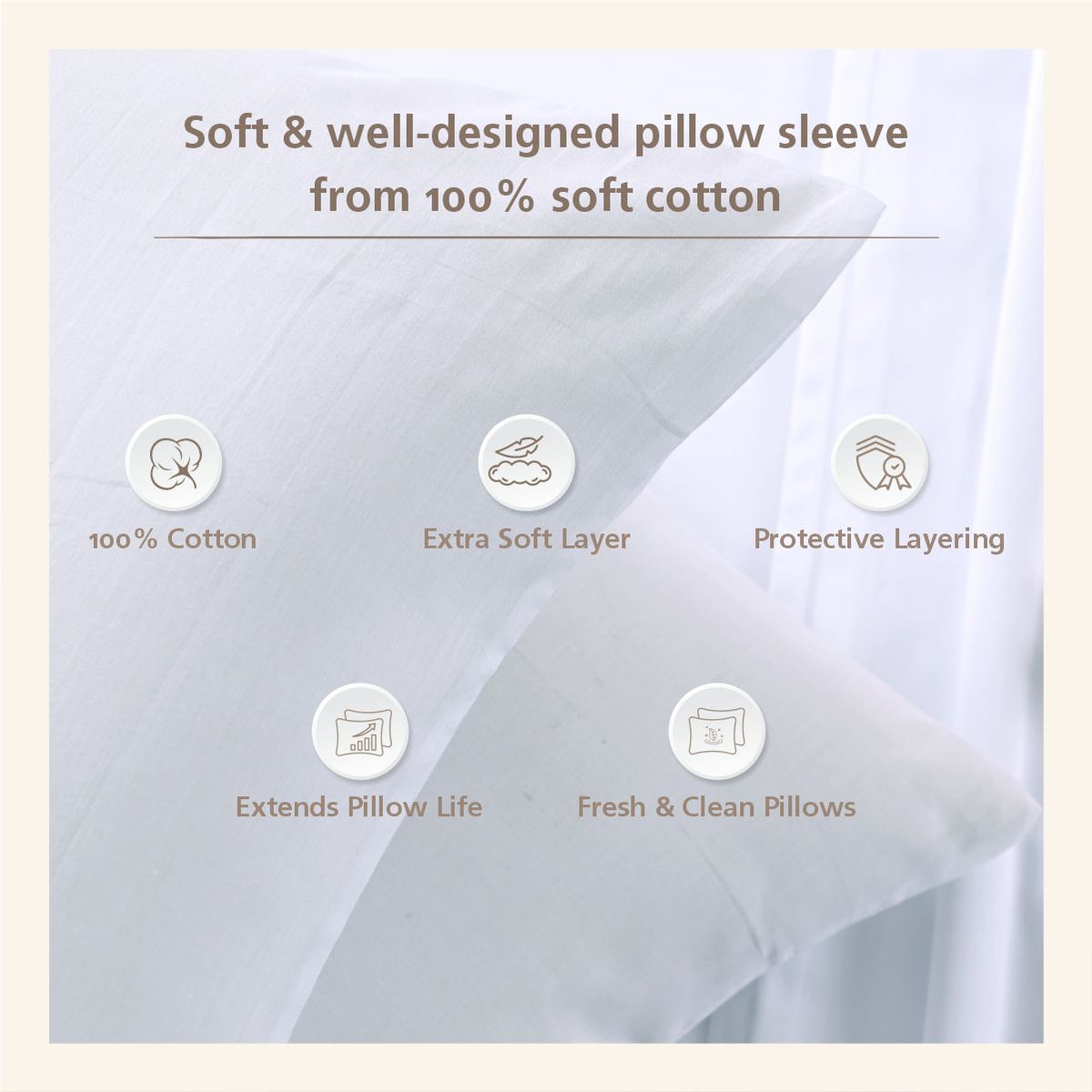 Essentials Dwell Solid White 2PC Pillow Sleeve/Covers