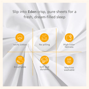 Eden Crisp & Light Weight 100% Cotton Solid Blue Bed Sheet with Pillow Case