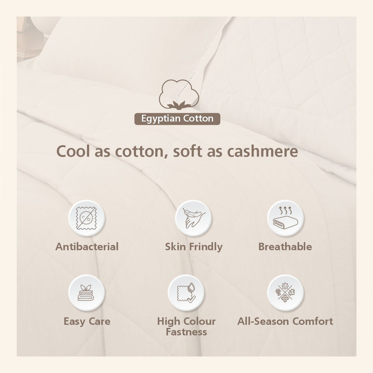 Emmie 100% Natural Cotton Filling Light Weight Winter Quilt / Quilted Bed Cover Blue