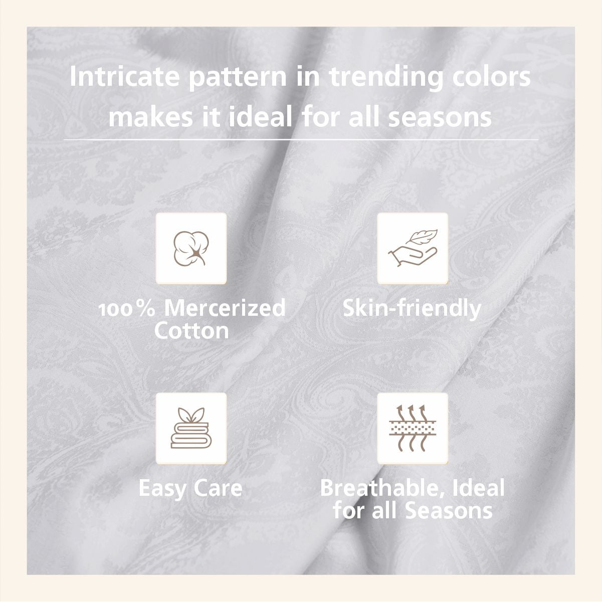 Evander Self Jacquard Blue Bed Sheet with Pillow Case