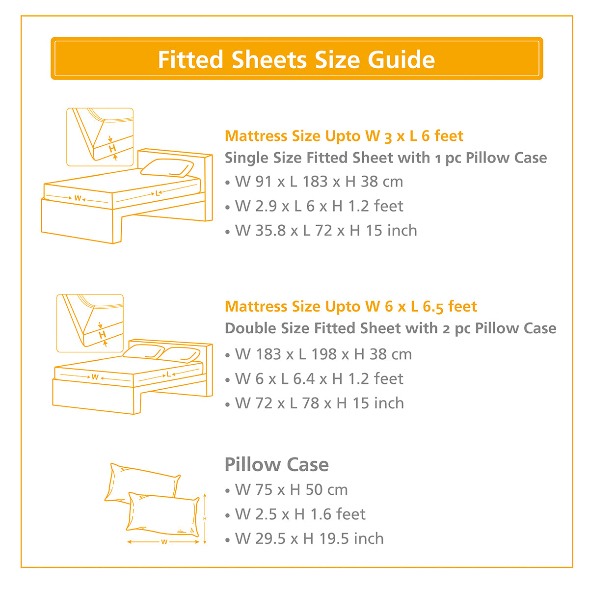 Slumber Plain Easy Care Percale 100% Cotton Yellow Fitted Sheet with Pillow Case