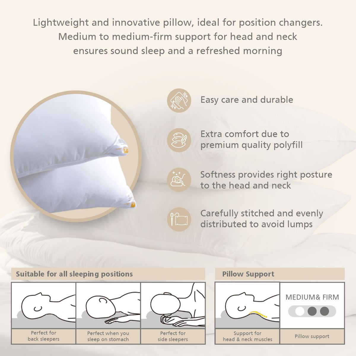 Lamis Medium Firm Everyday Pillow