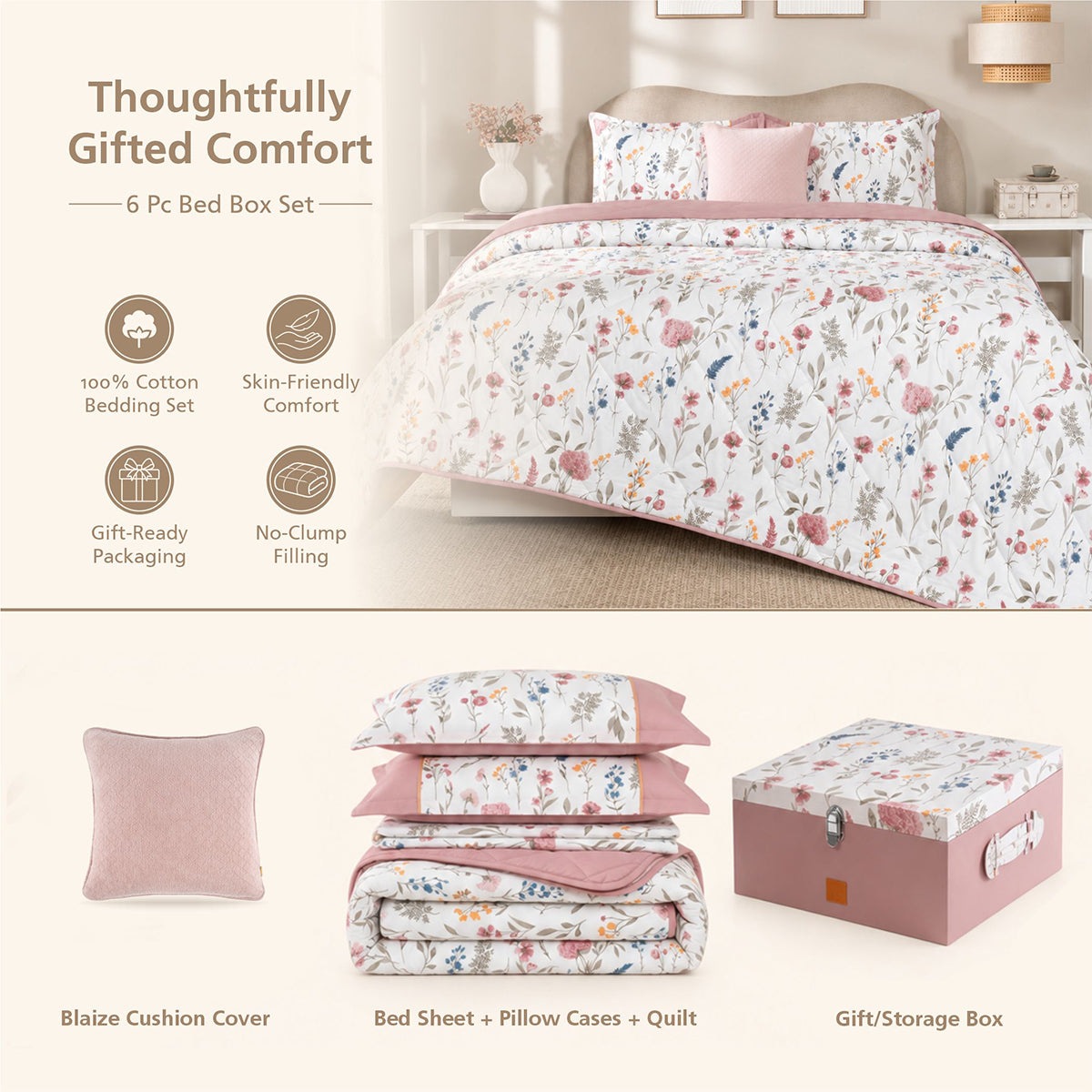 Bed Box Set 6 Pcs Set Rosellea Heritage Garden Old Rose