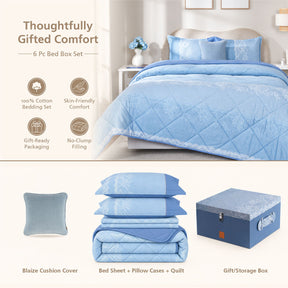 Bed Box Set 6 Pcs Set Filigree Heritage Garden Provincial Blue