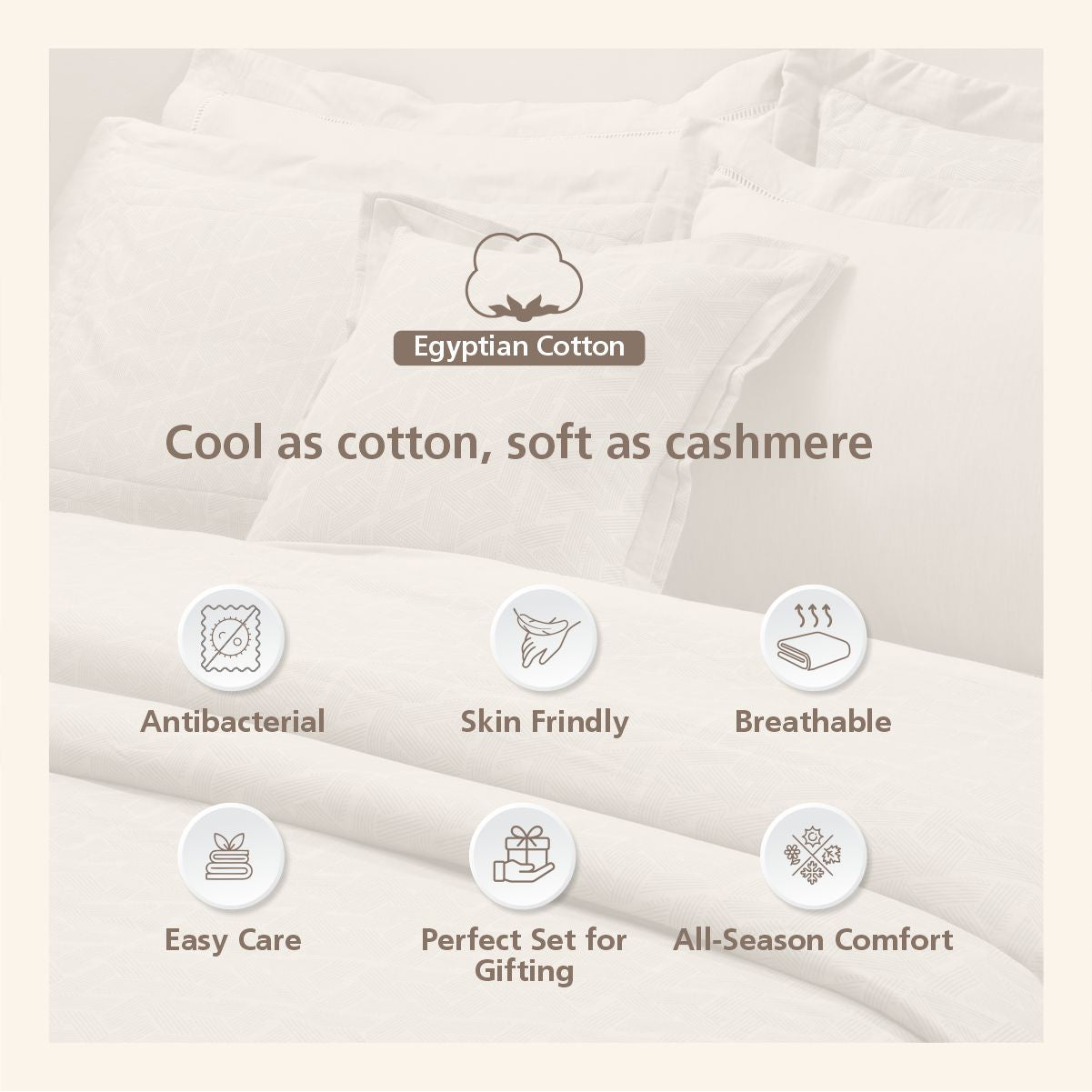 8Pc Inner City 100% Cotton Yarn Dyed Melange Soft Grey Quilt Set