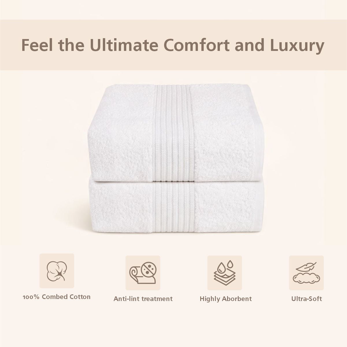 Hermosa Jeneth 100% Cotton 450 GSM Bath Towel Set