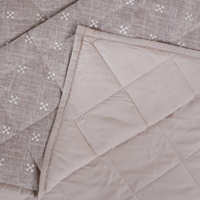 Hermosa Botanic Bloom Artisanal Aura 4Pcs Brown Quilt Set