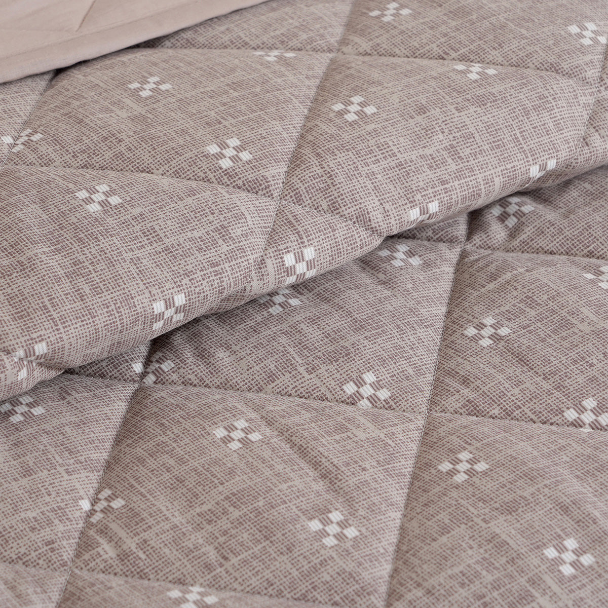 Hermosa Botanic Bloom Artisanal Aura 4Pcs Brown Quilt Set