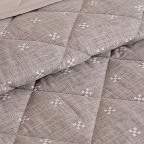 Hermosa Botanic Bloom Artisanal Aura 4Pcs Brown Quilt Set