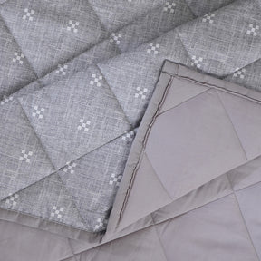 Hermosa Botanic Bloom Artisanal Aura 4Pcs Grey Quilt Set
