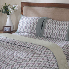 Hermosa Botanic Bloom Tactual 4Pcs Twilight Green Quilt Set