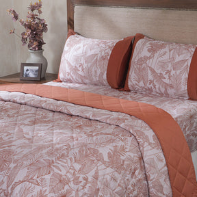 Hermosa Botanic Bloom Verlina 4Pcs Rust Quilt Set