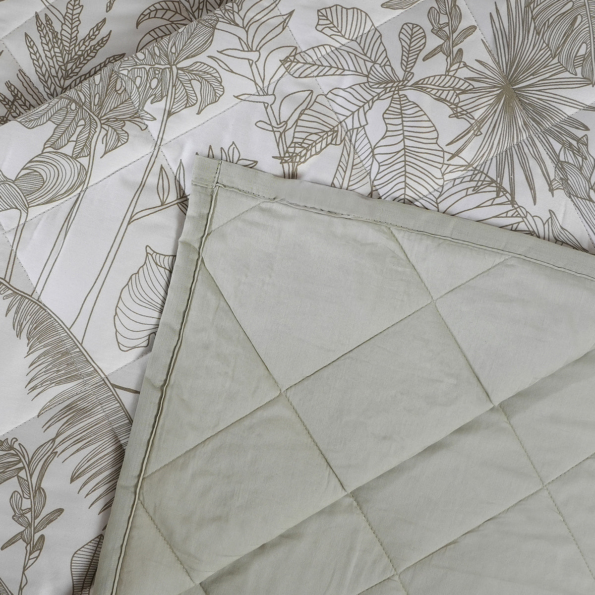 Hermosa Botanic Bloom Verlina 4Pcs Green Quilt Set