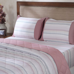 Hermosa Botanic Bloom Wovelle 4Pcs Ash Rose Quilt Set