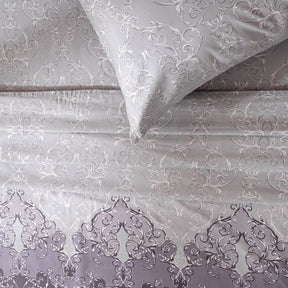Ornamental Elegance Coronet 100% Cotton Bedsheet with Pillow Case Purple