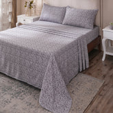 Ornamental Elegance Splendid 100% Cotton Bedsheet with Pillow Case Purple