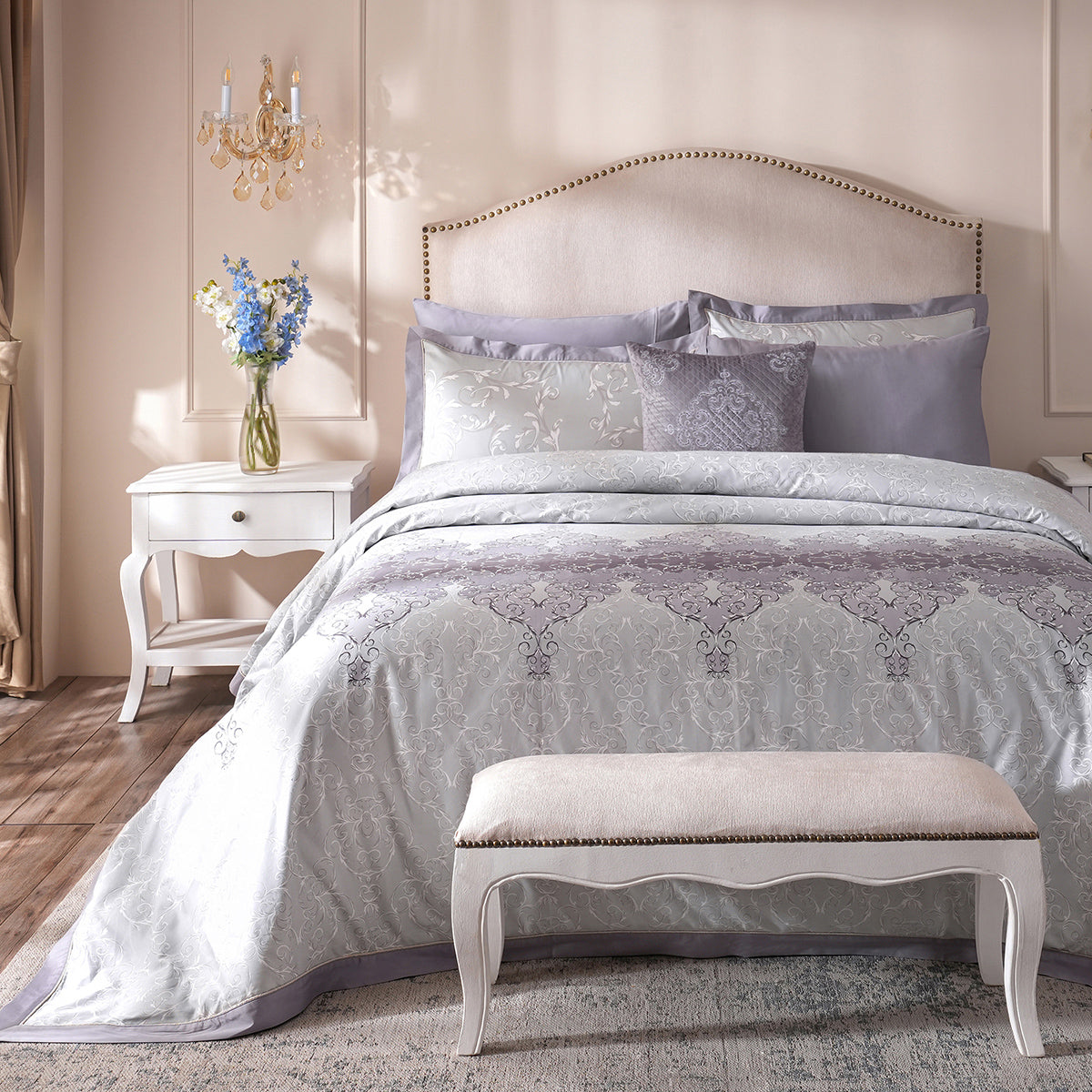 Ornamental Elegance Coronet 8Pcs Duvet Cover Set Purple