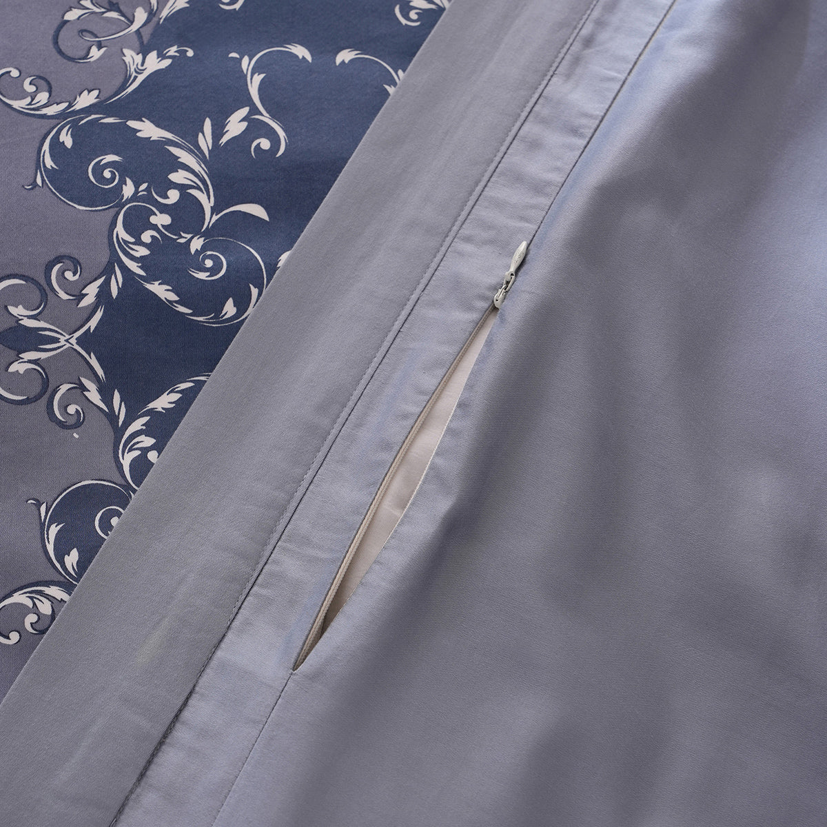 Ornamental Elegance Coronet 100% Cotton Duvet Cover with Pillow Case Blue