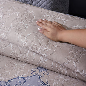 Ornamental Elegance Coronet 100% Cotton Duvet Cover with Pillow Case Blue