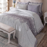 Ornamental Elegance Coronet 100% Cotton Duvet Cover with Pillow Case Purple