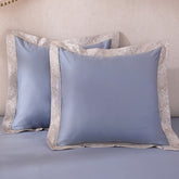 Ornamental Elegance Coronet 100% Cotton Pillow Case Euro Set Blue