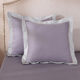 Ornamental Elegance Coronet 100% Cotton Pillow Case Euro Set Purple
