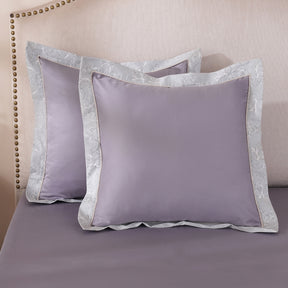 Ornamental Elegance Coronet 100% Cotton Pillow Case Euro Set Purple