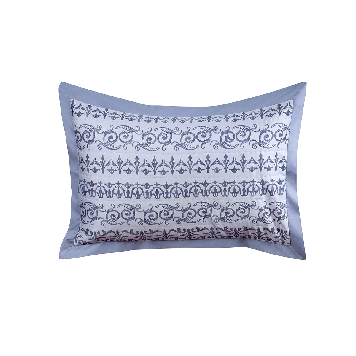 Ornamental Elegance Arabelle Fabric-100% Cotton, Filling-100% Polyester Pillow Sham Set Blue