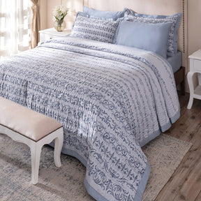 Ornamental Elegance Arabelle Quilt/Quilted Bed Cover Blue