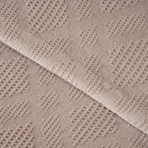 Ornamental Elegance Flip Flop Self Texture Beige Bed Cover/Bed Spread