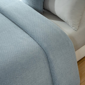 Blaize 100% Cotton Solid Weave Blue Bed Cover