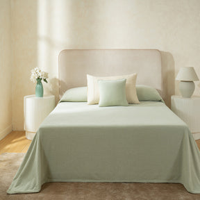 Blaize 100% Cotton Solid Weave Green Bed Cover