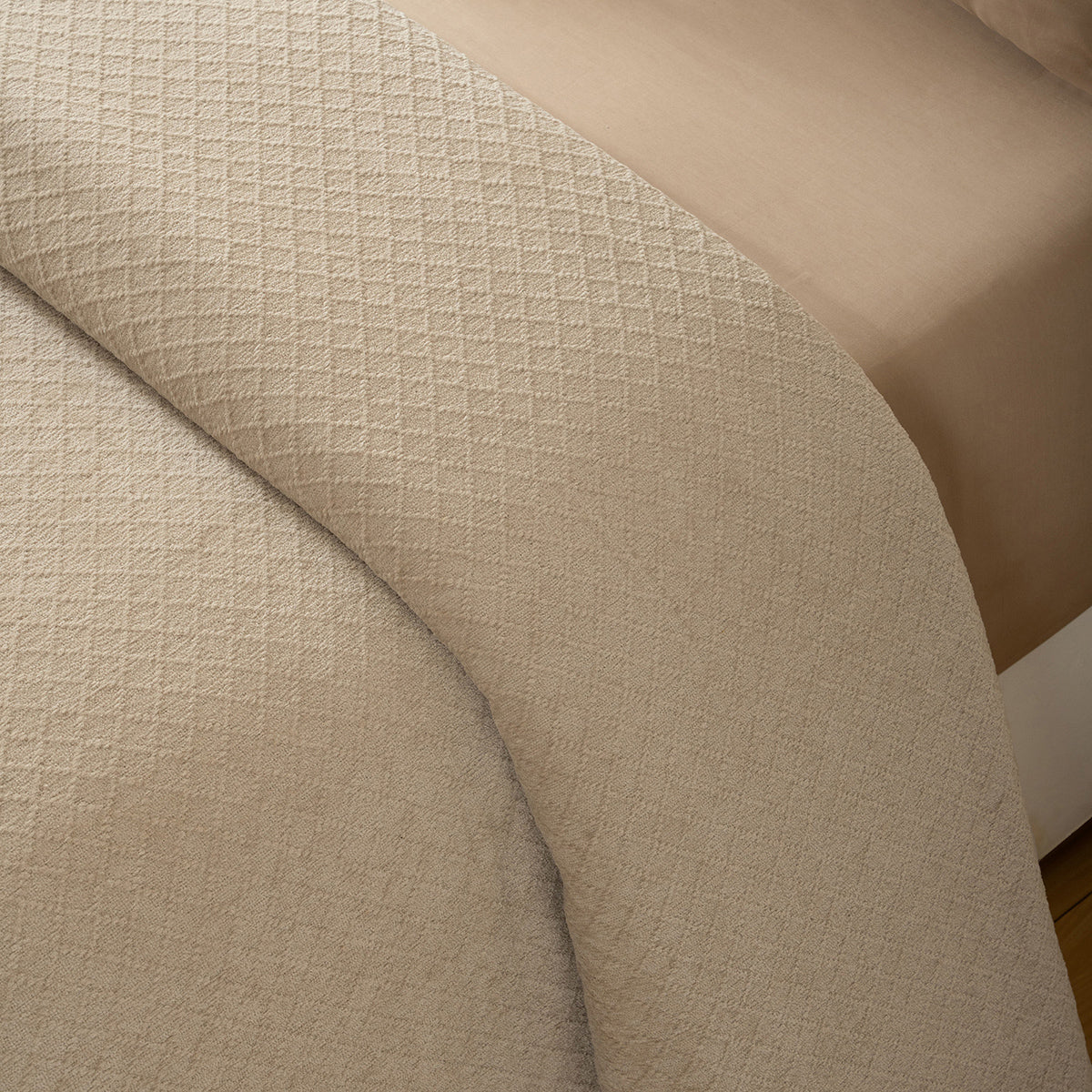 Blaize 100% Cotton Solid Weave Beige Bed Cover