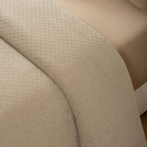 Blaize 100% Cotton Solid Weave Beige Bed Cover