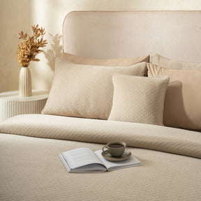 Blaize 100% Cotton Solid Weave Beige Bed Cover