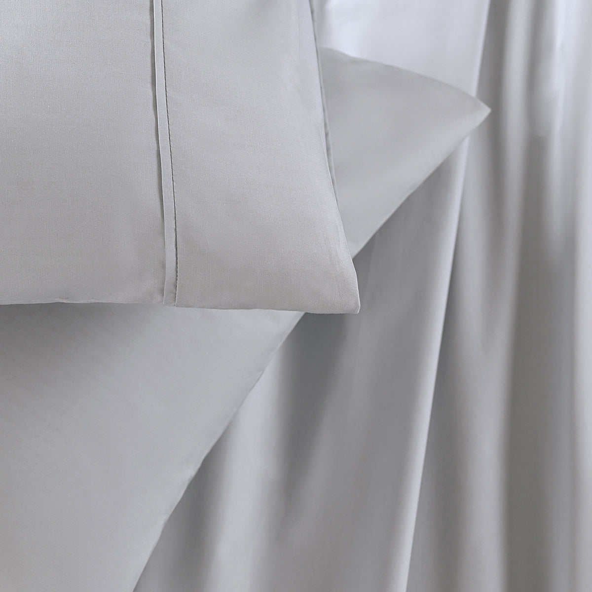 Slumber Plain Easy Care Percale 100% Cotton Tracing Grey Crisp Bed Sheet