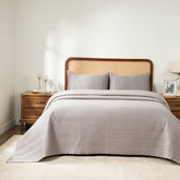 Colorart Penelope AC Quilt Set/Quilted Bed Cover Set/Comforter Flint Grey