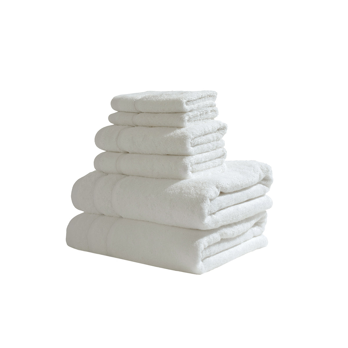 Bamboo 6PC Towel Set Extra Luxury and Super Softness with anti lint treatment Serene Haven Amor White