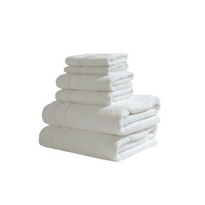 Bamboo 6PC Towel Set Extra Luxury and Super Softness with anti lint treatment Serene Haven Amor White