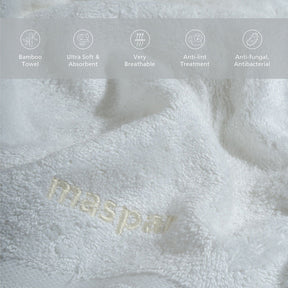Bamboo 6PC Towel Set Extra Luxury and Super Softness with anti lint treatment Serene Haven Amor White