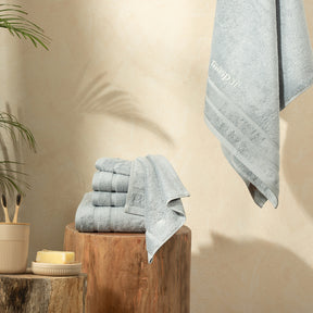 Bamboo 6PC Towel Set Extra Luxury and Super Softness with anti lint treatment Serene Haven Amor Blue