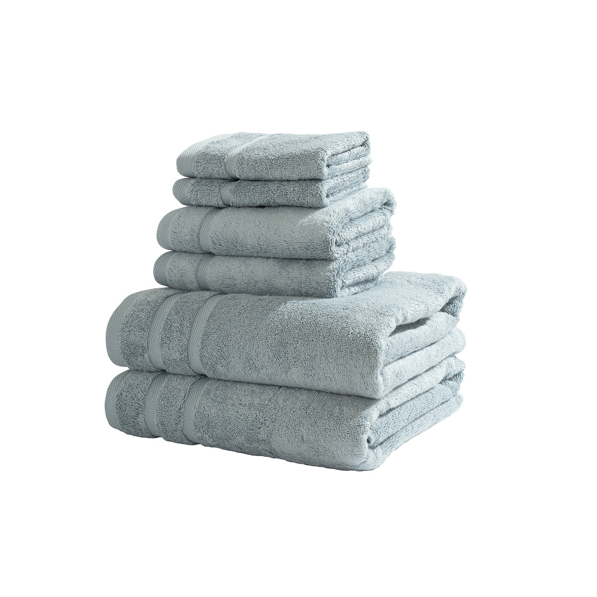 Bamboo 6PC Towel Set Extra Luxury and Super Softness with anti lint treatment Serene Haven Amor Blue